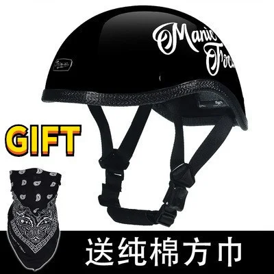 

Motorcycle Helmet DOT approved Vintage Chopper Biker For Adults Moto Bike Open Half Face Free gift Motocross Helmets