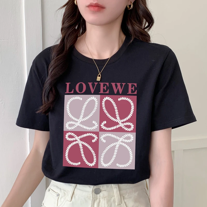 

TuangBiang Summer Simple 2023 Printed Letters Women T-Shirt Korean O-Neck Short Sleeves Soft Tshirt Female Large Size Loose Top