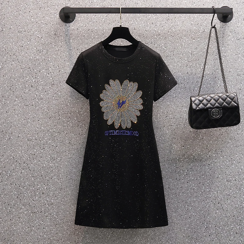 

Женское блестящее платье в стиле ретро, черное двубортное винтажное платье составного кроя с высокой талией и стразами, в Корейском стиле, л...