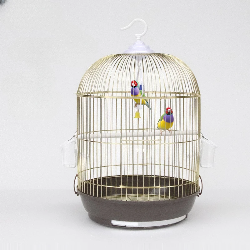 

Круглая металлическая клетка для птиц, большой попугай, Мина, портативный домик для разведения домашних животных QF50NL