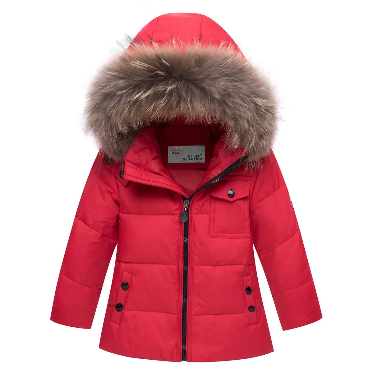 

New Children's Down Jacket Suit Men And Women Baby Winter Thickening Overalls Two-piece Winter Clothes Big Fur Collar