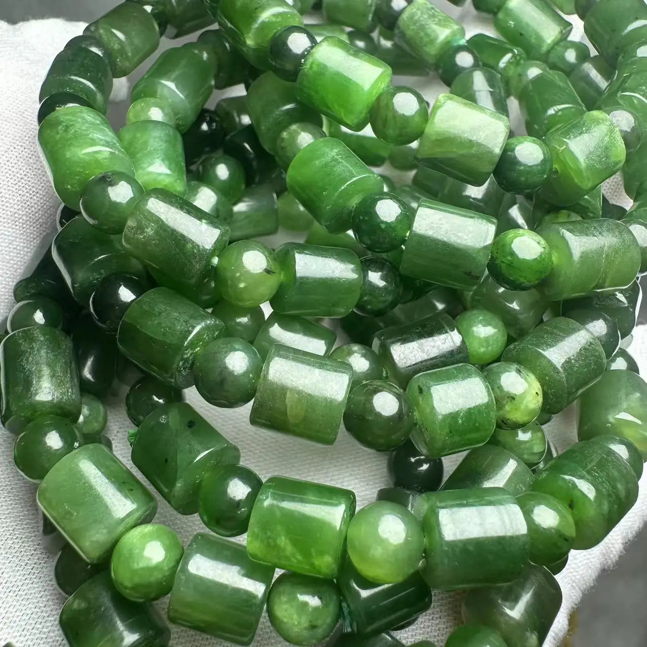 Бусины-колонки Meihan из натурального нефрита для изготовления ювелирных изделий