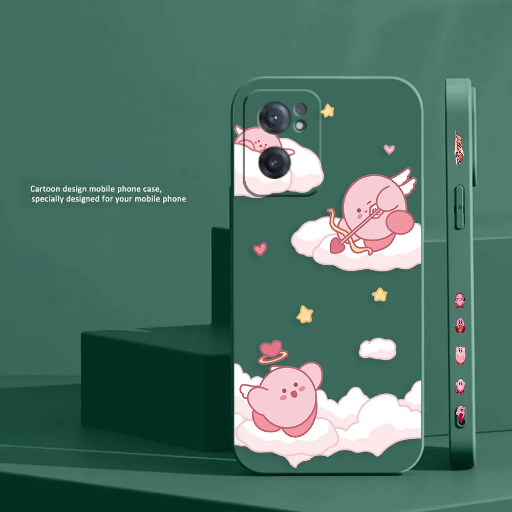 Милый розовый K-Kirby чехол для телефона Oneplus 9 9R 8 8T 7 7T 6 ACE 2V NORD 2 3 Lite Pro 5G цветной Жидкий