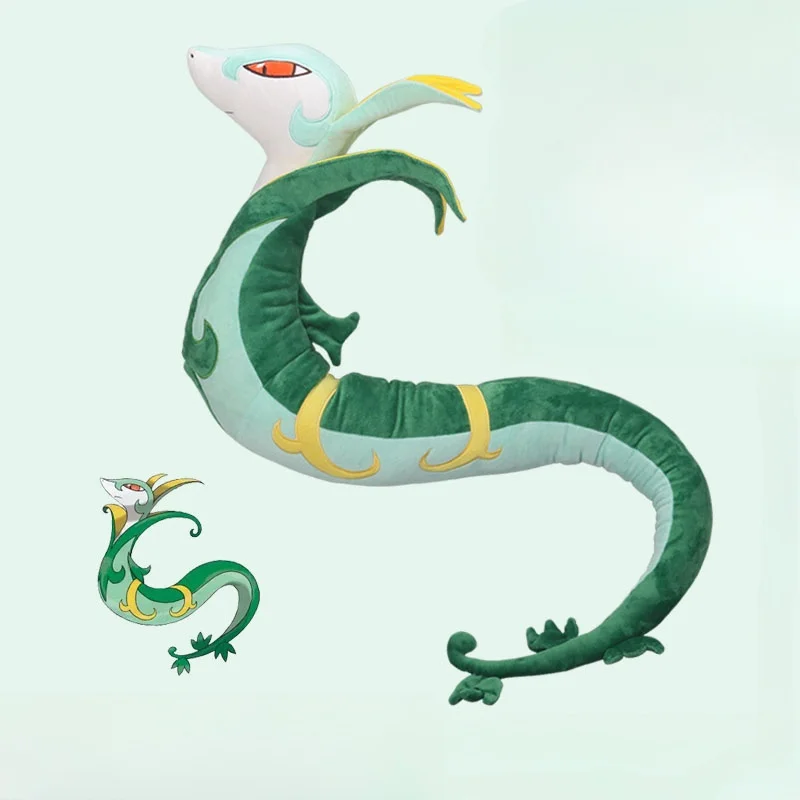 110 см плюшевые игрушки с изображением покемона Snivy Serperior коллекция мягких игрушек