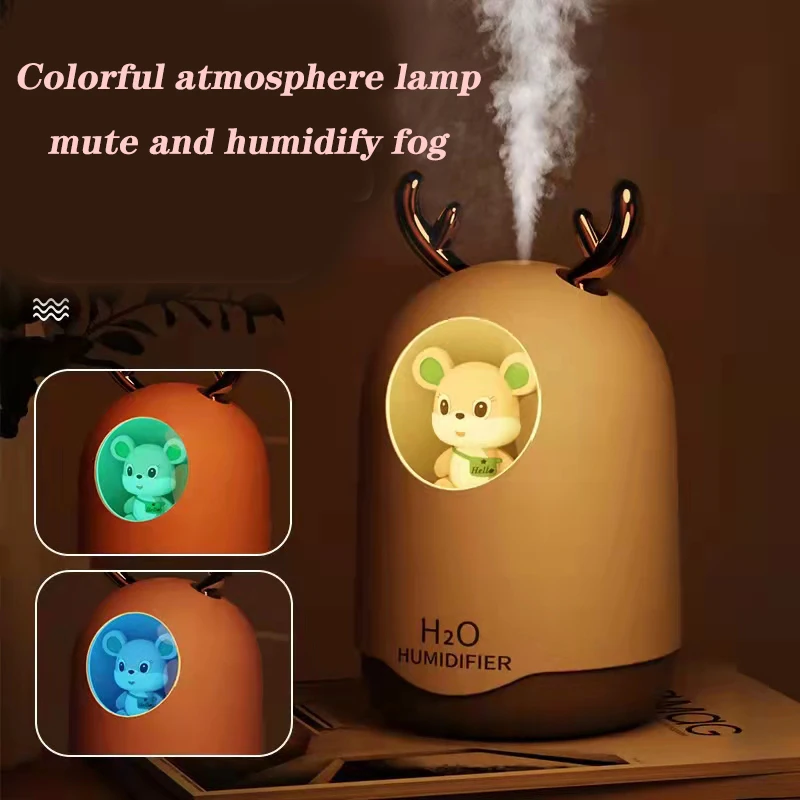 

300ml Cute Air Humidifier Kawaii humidifiers diffusers night light Essential oils diffuser Car air freshener bedroom Humificador