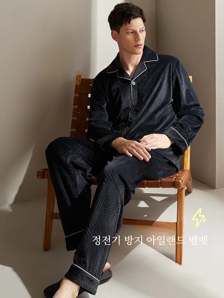 Xueliang пижамы мужские зимние на флисовой подкладке утолщенный теплый островной