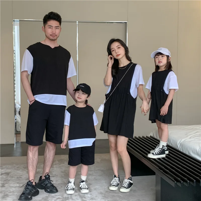 

Family Marching Outfit Dady And Son Clothes Mother And Daughter Equal Dress Casual Summer Boys Clothing Brother And Sister Sets