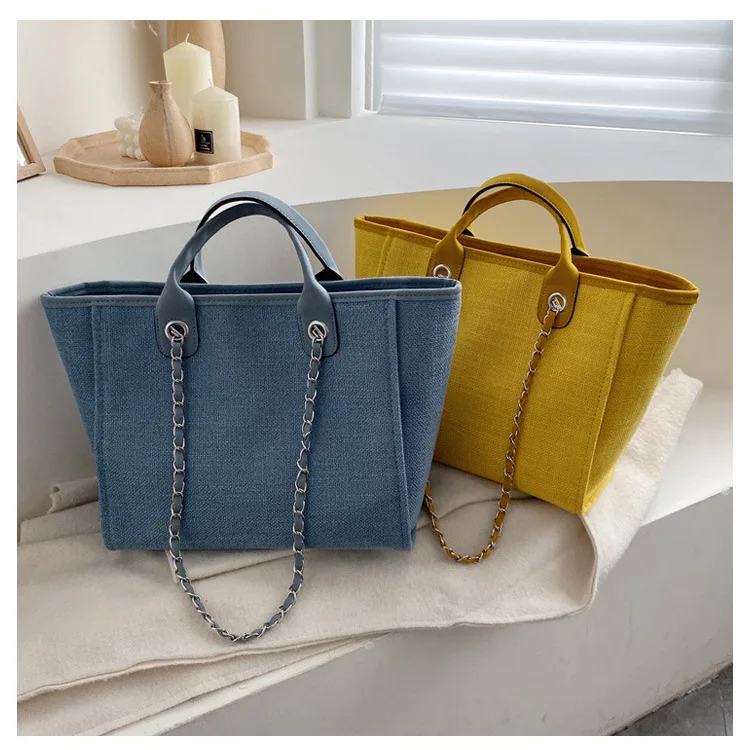 

Женская сумка-тоут на цепочке, с ремешком на плечо