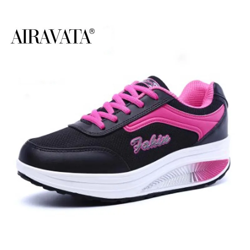 

Fashoin Womans Cusual Walking Shoes Comfortable Shake Shoes Thick Bottom Non-slip Sneakers Lace-up Sport Footwear