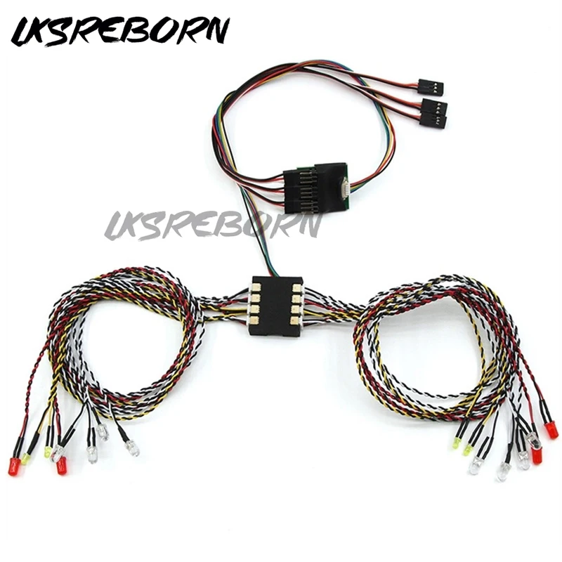 

1/8 1/10 RC Car 16 LED Light System Front and Rear Lamp Turn Signals Brake Lights For Tamiya Kyosho HSP HPI AXIAL RC4WD