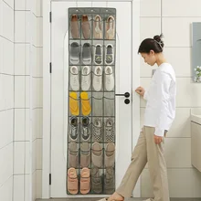 캐비닛 옷장 잡화 보관 가방용 벽걸이 신발 랙 거치대, 문짝 신발 정리함, 12, 24, 28/35 포켓