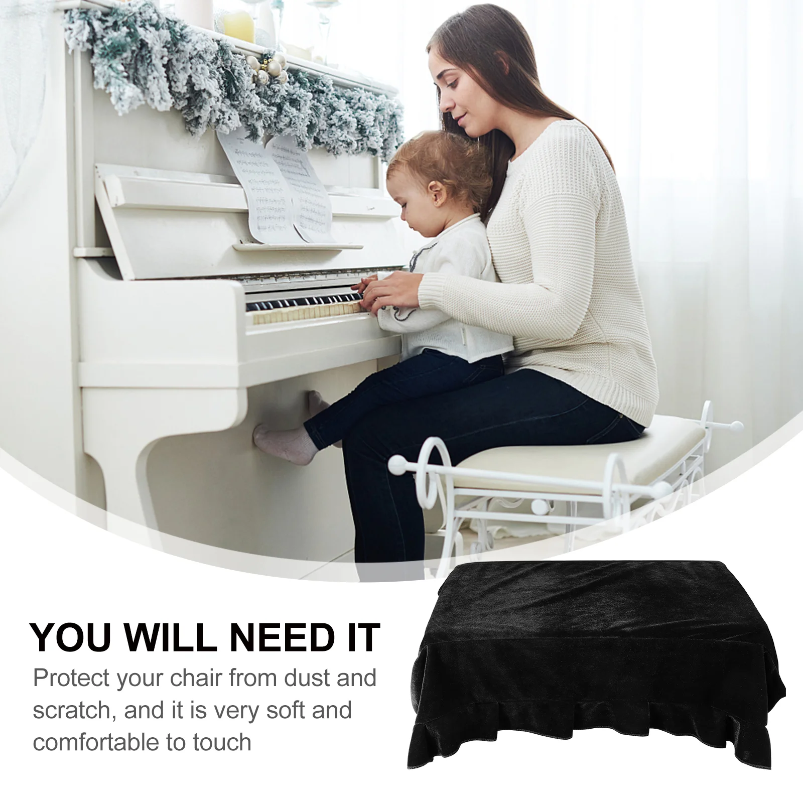 Золотой бархатный чехол на табурет стул пианино магазин классическая скамейка