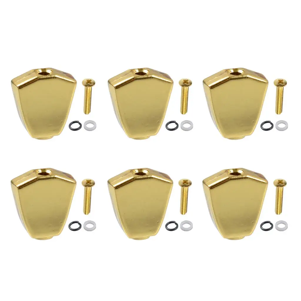 

6 Sets Electric guitar Instruments tuning key Knob Screws Spring Washer Accessory