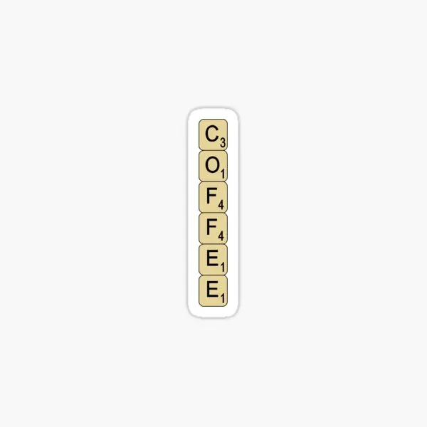 

Coffee Scrabble 5PCS Stickers for Laptop Living Room Stickers Cute Wall Decor Room Car Funny Kid Water Bottles Cartoon