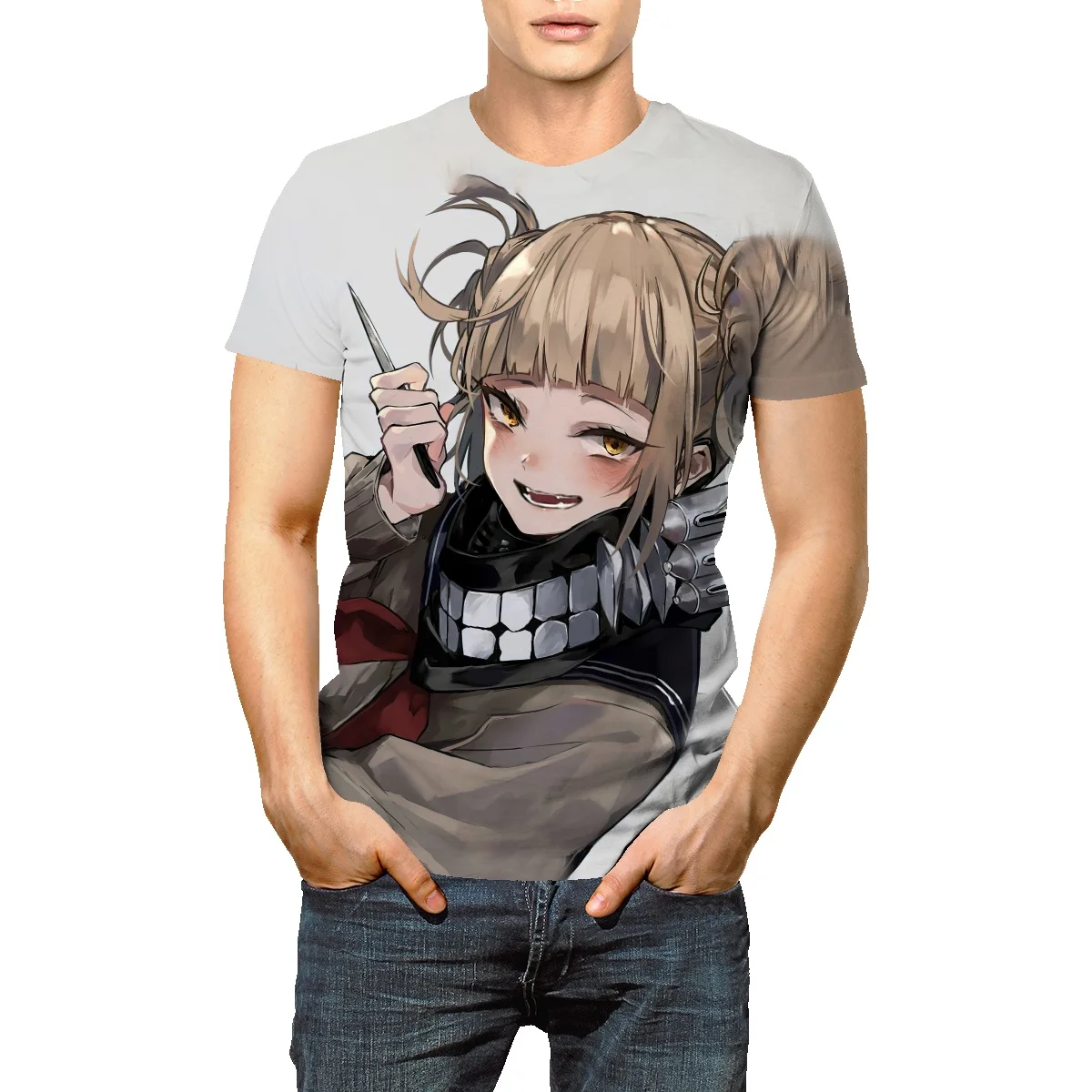 

Himiko Toga Anime Print Men's T-Shirt Summer Street Trend New Short Sleeve