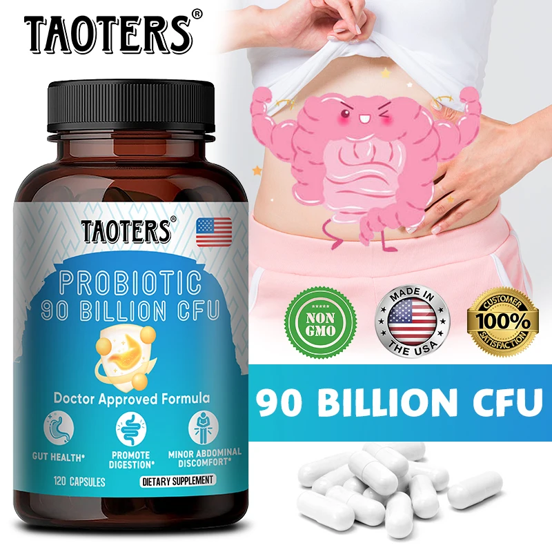 

TAOTERS Daily Probiotic Supplement Contains 90 Billion CFU for Women & Men - Helps Digestion, Immunity, Gut Health