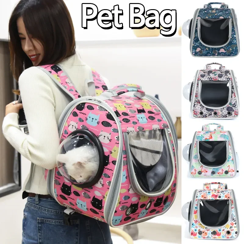 

Pet Suitcase Stroller Cat Carrier Bag Breathable Cats Backpack Portable Carrying For Dogs Large Space Trolley Travel Bag