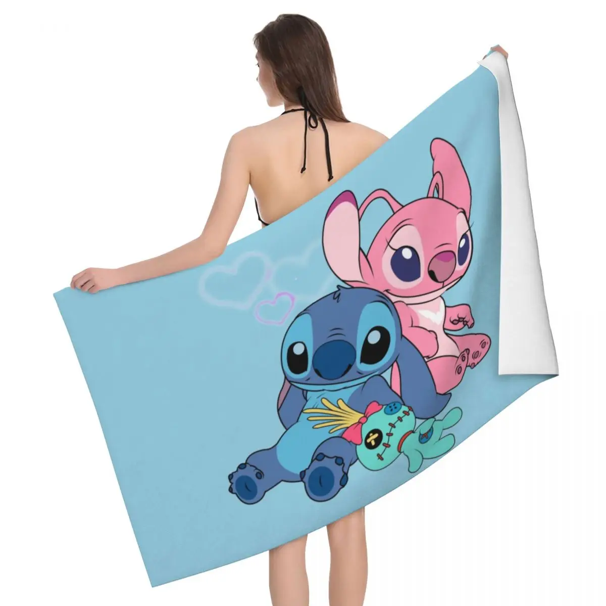 

Банное пляжное полотенце Stitchs Angel Scrump из микрофибры в стиле аниме Манга спортивное полотенце для йоги
