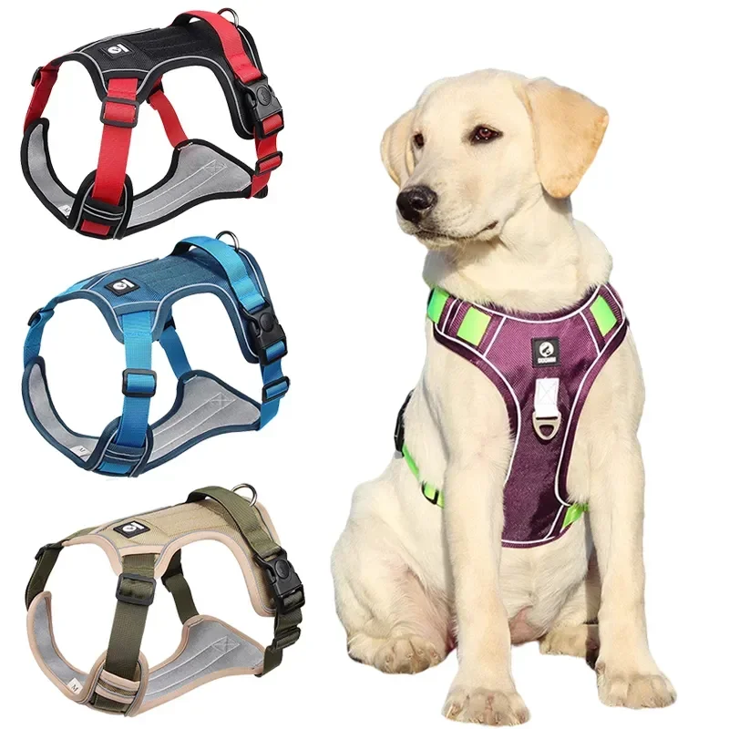 

Large Harnesses Dogs Dog Bulldog Straps Reflective Medium French Pet For Vest Safety Harness Walking Lead Adjustable Harness