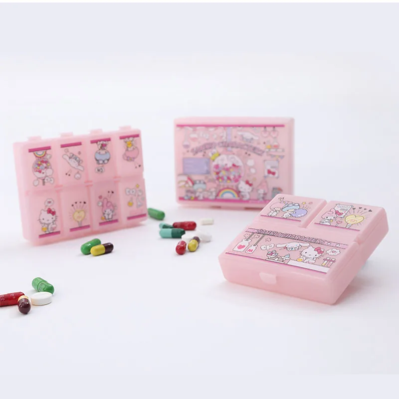 

Аниме Kawaii Mymelody Cinnamorol Kuromi Kittys ватный тампон маленькие предметы ювелирные изделия фотобокс портативный подарок на день рождения