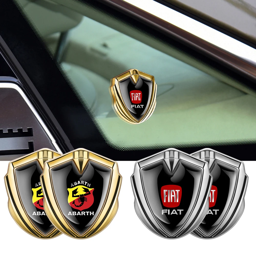 

3D Metal Car Body Stickers Custom Badges Auto Styling Decoration Accessories For Fiat 500 Abarth Grande Punto Ducato Tipo Panda