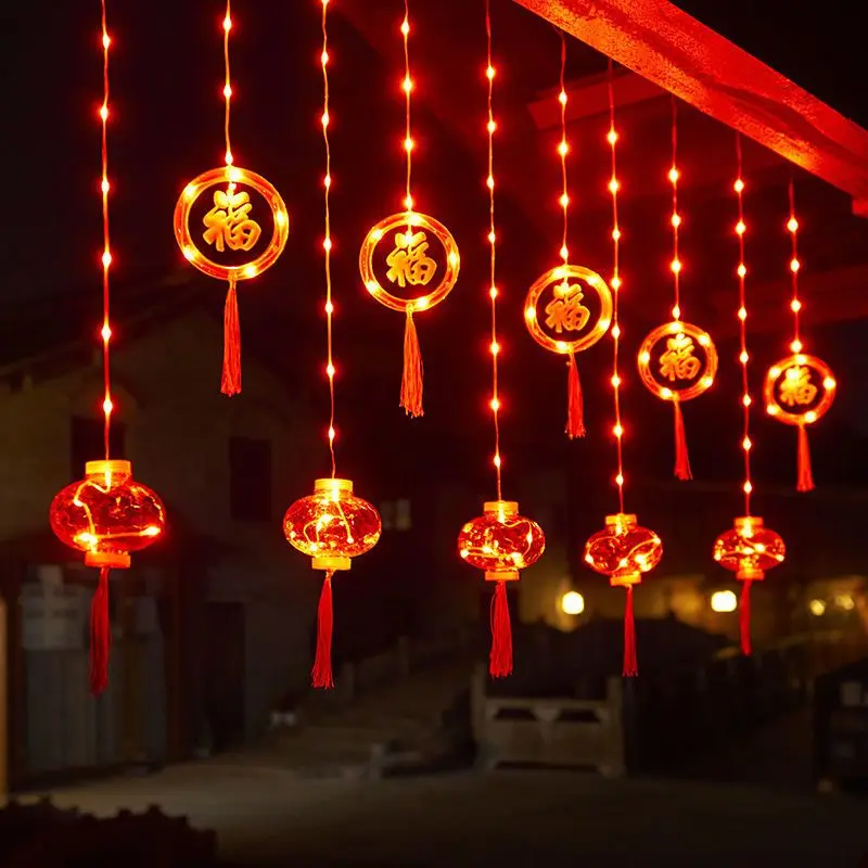 

Chinese New Year Lantern The New Red Lantern Decoration New Year LED Lights Spring Festival Balcony Outdoor Festive Decoration