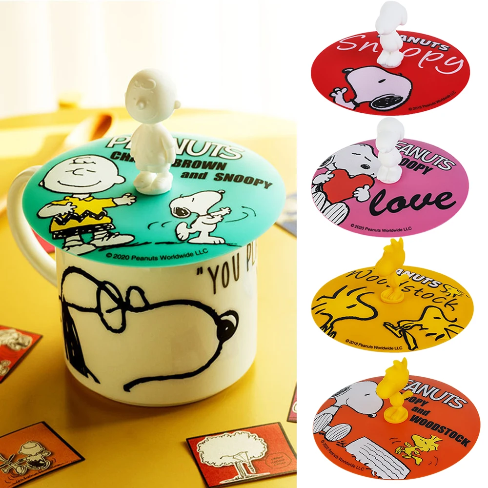 Cartoon Anime Model Cup Lid Kawaii Food-Grade Silicone Round Cup Cover Dustproof Suction Cover Coffee Cup Holder Supplies Gifts