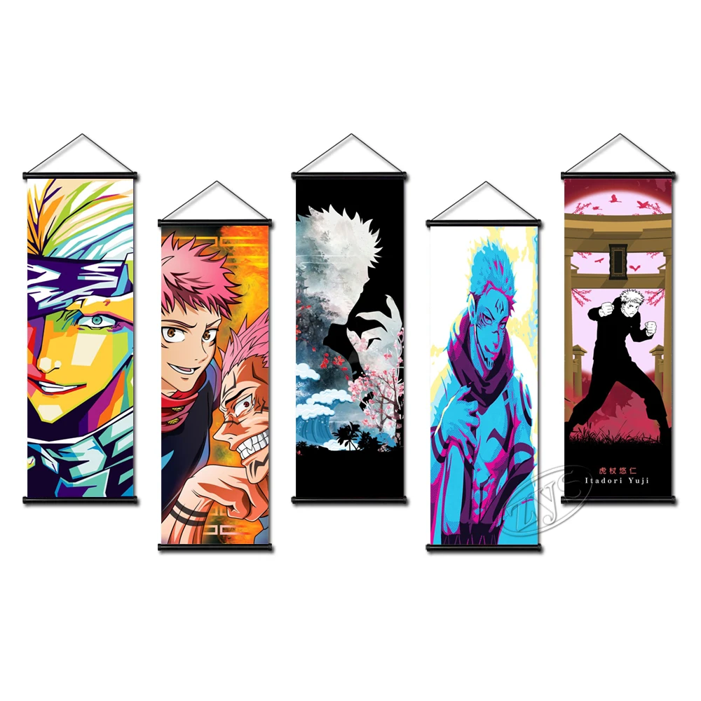 

Jujutsu Kaisen Hanging Scrolls Itadori Yuji Canvas Print Pictures Wall Art Paintings Home Decor Modular Posters For Living Room