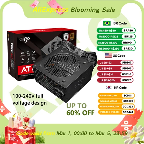 Aigo AT блок питания 550/650/750 Вт черный
