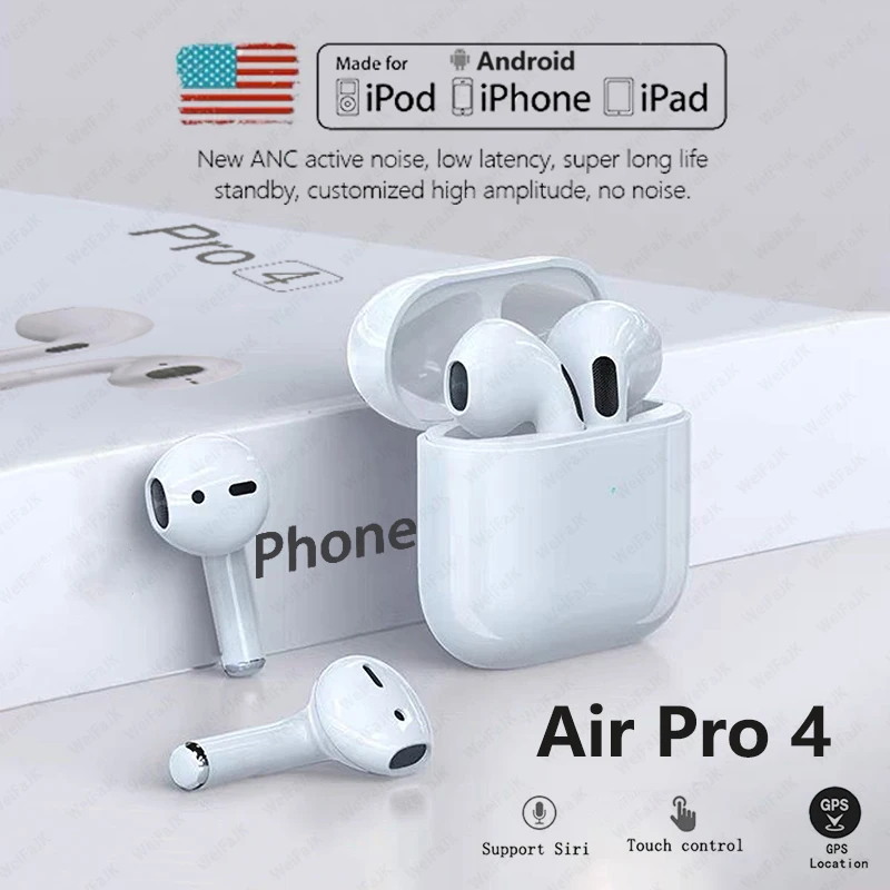 Original Air Pro 4 TWS Wireless Bluetooth Earphone Mini Pods Earbuds Handsfree Gaming Headset For Xiaomi Apple iPhone Headphones