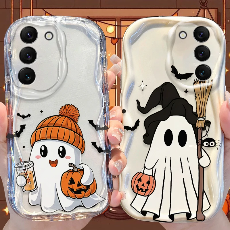 Фото Чехол Pumpkin Ghost для Samsung Galaxy A53 A50 A50S A36 A35 A34 A32 A30 A26 A25 A24 A20 A16 A15 A06 A05S A05 M55 M54 M35 5G Cover №1