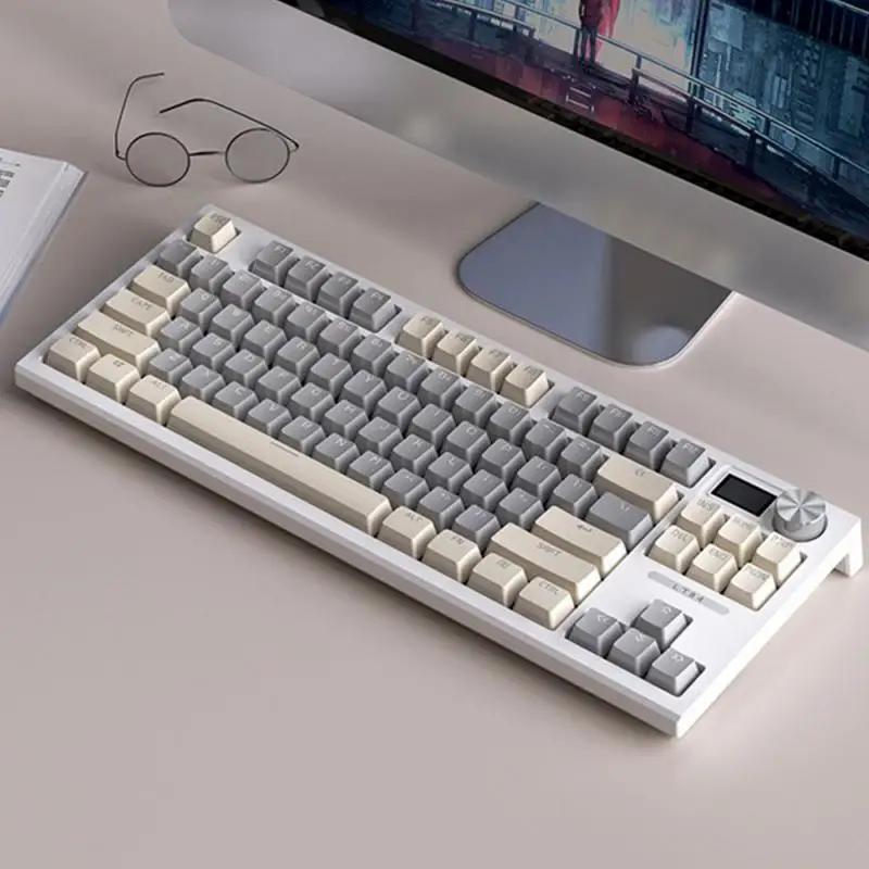 

RGB Light Wireless bluetooth Mechanical Keyboard Gaming Keyboard PBT Keycaps Hot Swappable 84Keys for PC Laptop detachable cable