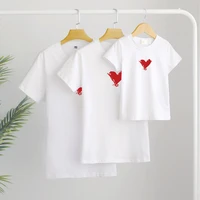 4xl family matching clothes spring summer love print t shirt father son mother daughter short sleeved cotton tees children tees