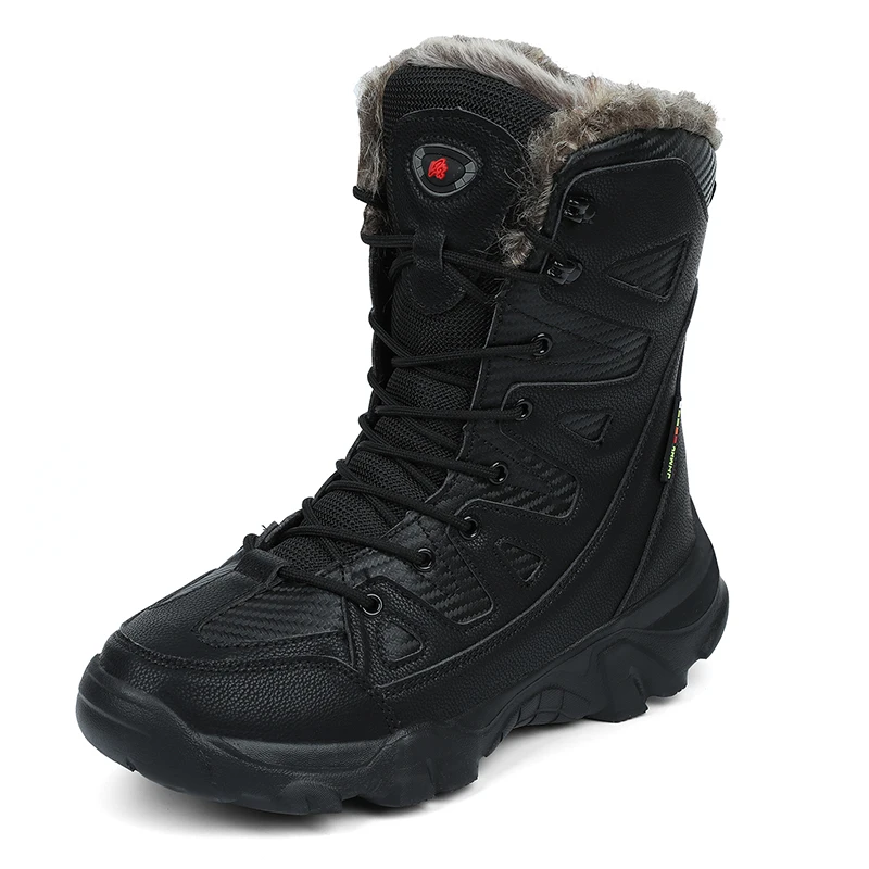 

New High Top Warm Plush Snow Boots Men's Waterproof Work Safety Winter Boots Anti-Slip Ankle Boots Army Work Boots Men Outdoor