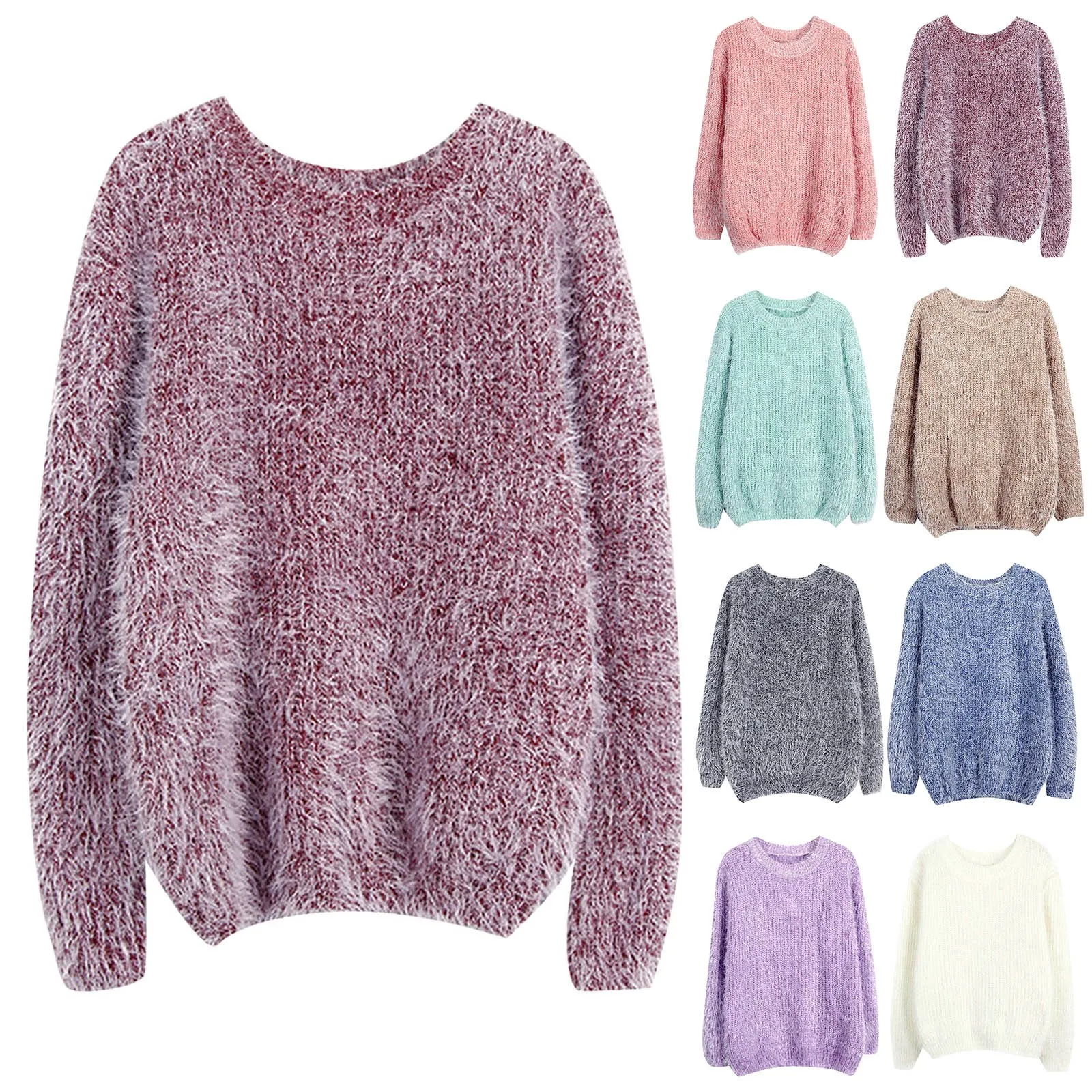 

Mohai Knitted Basic Pullover Women's Warm Round Neck Sweater Bottoming Shirt Oversize Top Sweet Mujer Autumn Winter Jumper 2023