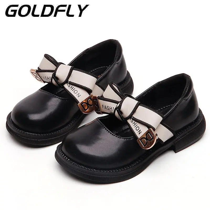 

Кожаные ботинки с бантиком для девочек, ботинки для маленьких принцесс, белые, черные ботинки для малышей