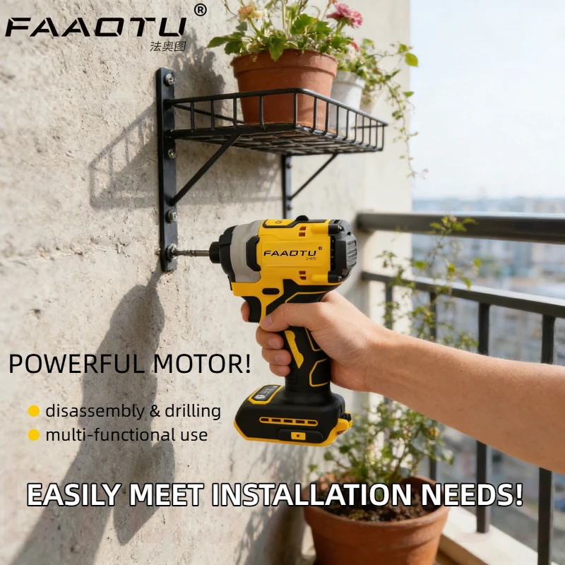 Фото Аккумуляторный ударный гайковерт FAAOTU DCF850 - совместим с батареями 20V DW, высокомощный перезаряжаемый электроинструмент №1