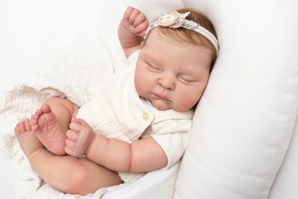 

21Inch Bebe Reborn Doll Kit Peaches Soft Touch Fresh Color Unfinished Unpainted DIY Doll Parts with Cloth Body Reborn Supply