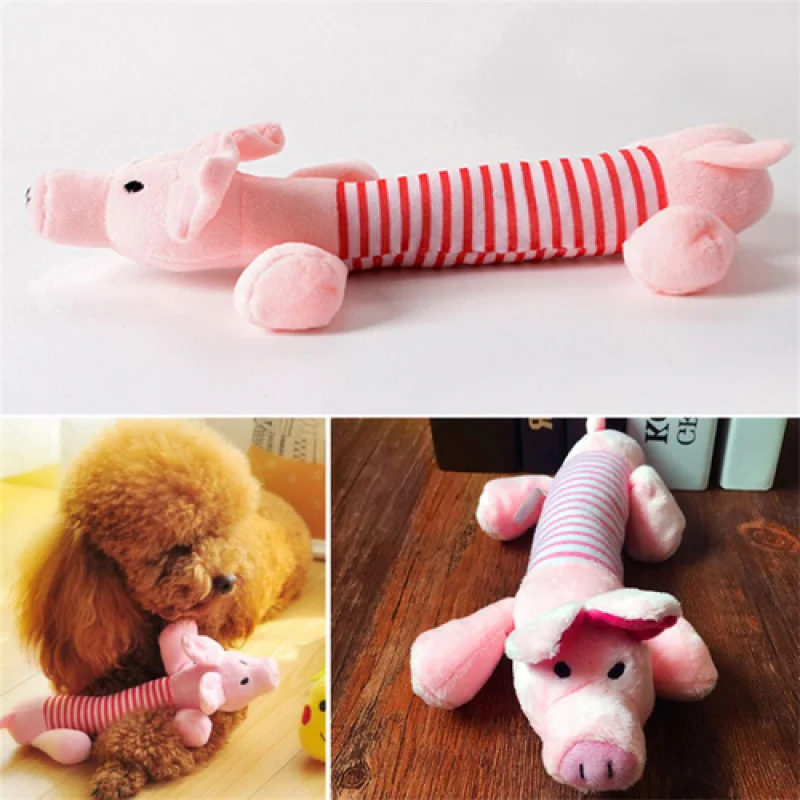 

Cute Pet Dog Cat Plush Animals Shape Squeak Sound Toys Funny Durable Chew Molar Bite Toy Suitable For Pets Molar Training Toy