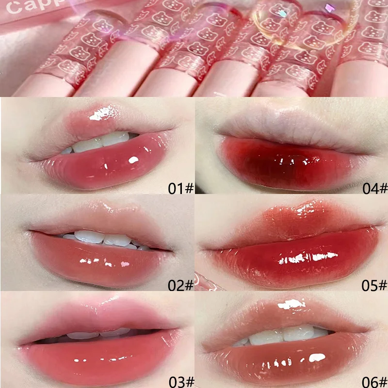 Увлажняющий блеск для губ Кристальное желейное масло тинт корейский длинный