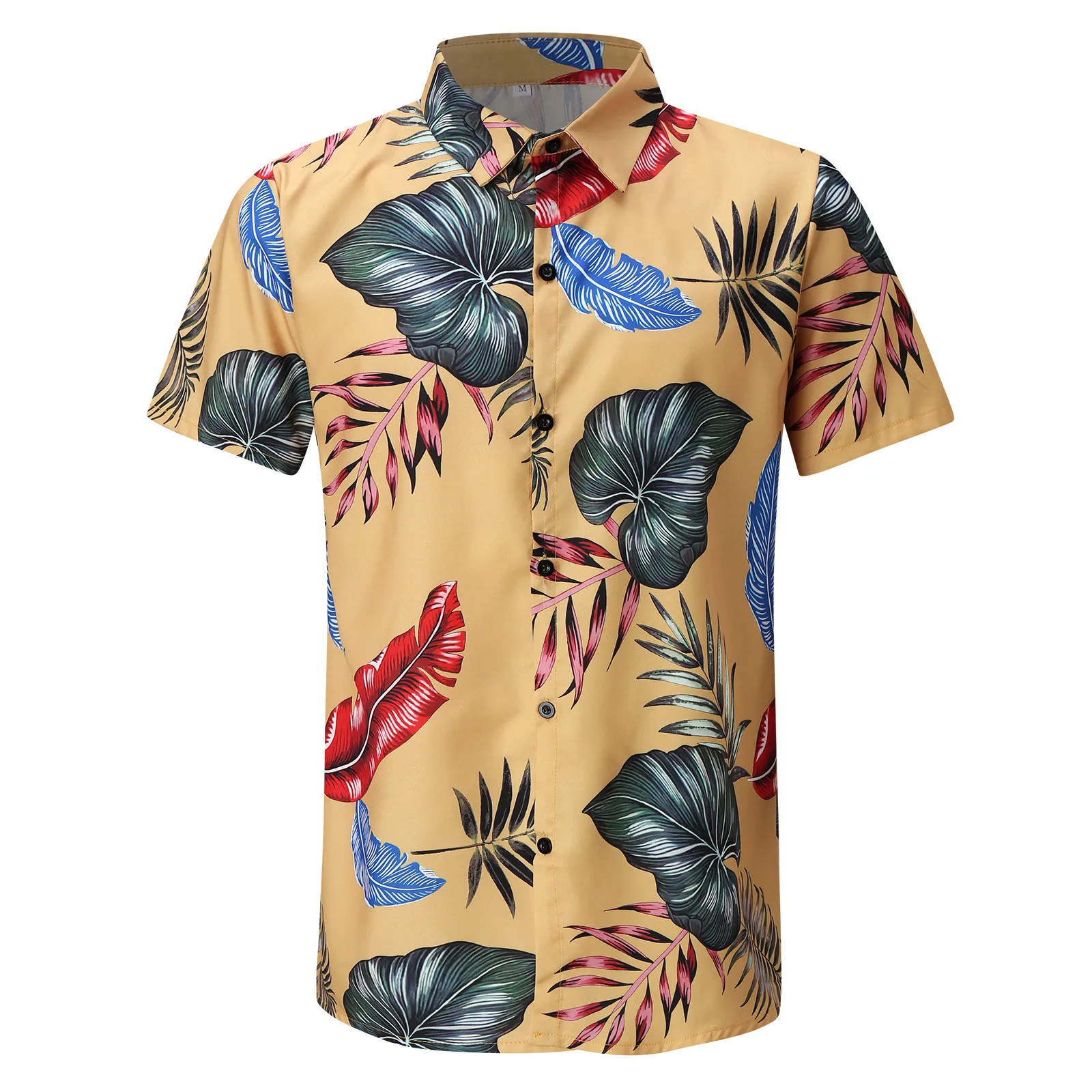 

Fashion Summer Short Blouse Shirts Casual Sleeve Printed Beach Men's Top Spring Men Shirts White Men Tee Shirt
