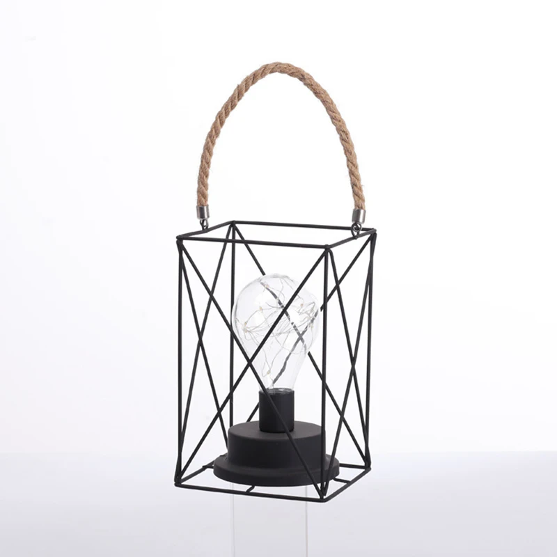 

Camping portable lamp round hanging lamp Christmas square hanging modeling lamp bedroom iron table lamp led lantern ins decorati