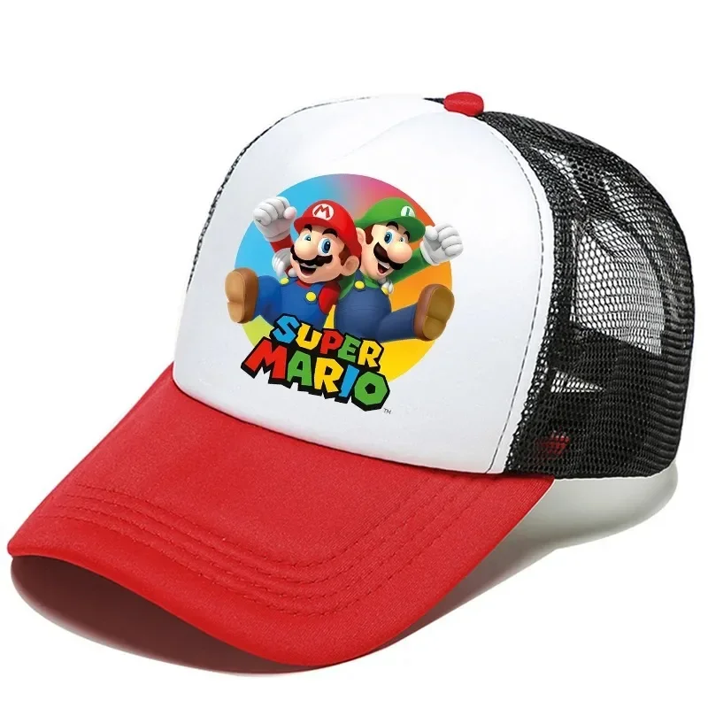 Фото Бейсболки Mario Casual: универсальные полиэстеровые кепки для детей и взрослых, регулируемые, в стиле аниме, для водителей грузовиков №4