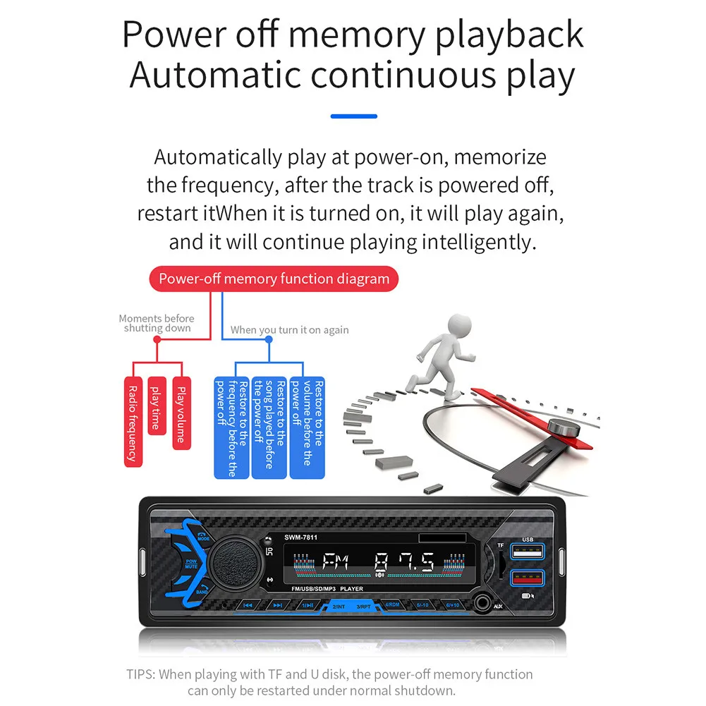 

Car Bluetooth Multifunction MP3/WMA/WAV/FLAC Car Host Power Cord Steering Wheel Remote Control 188*58mm