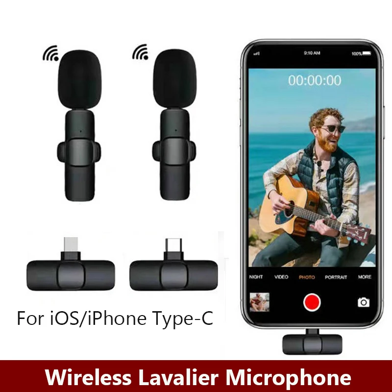 Mini Wireless Lapel Microphone Lavalier Cell/Mobile Phone Professional Audio Video Recording Mic For iPhone Android Live Mic