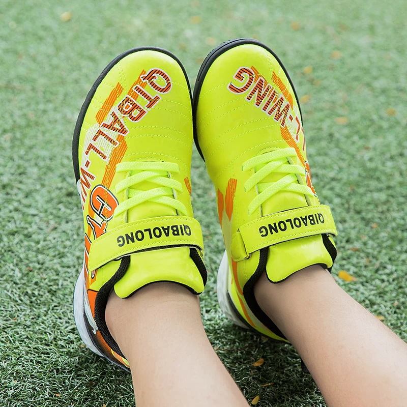 Spring New Children Soccer Shoes Boys Printing Graffiti Non-slip Outdoor Sports Competition Training Girls football Sneakers