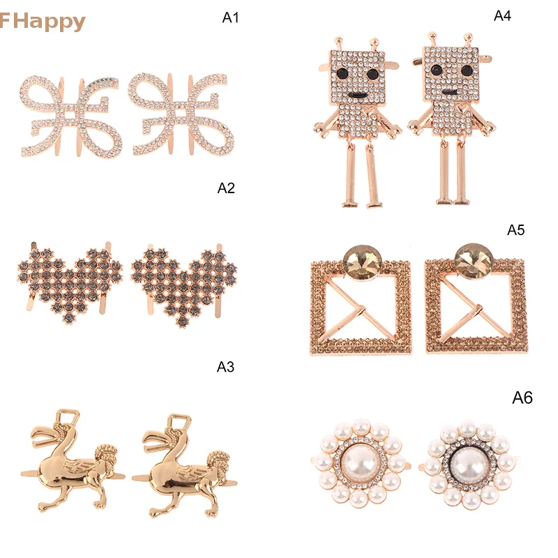 

1Pair Fashion High Heel Rhinestones Jewelry Lady Shoe Clips Wedding Bride Shoes Decorations Charm Buckles