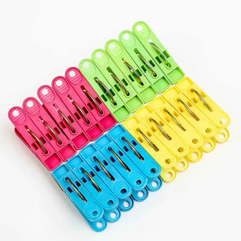 

20pcs Mixed Color Plastic Food Clips Towel Clothespins Socks Underwear Drying Rack Holder Laundry Clothes Pins