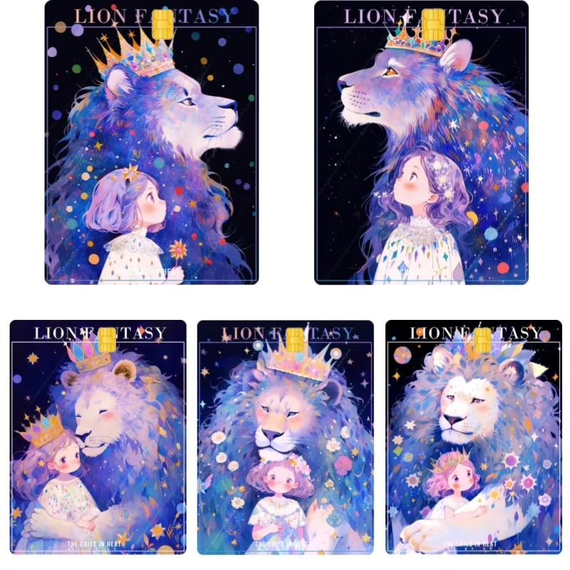 

The Lion and The Little Princess New Fashion Bank Card Credit Card Public Transport Waterproof Scratch Proof Card Couple Sticker