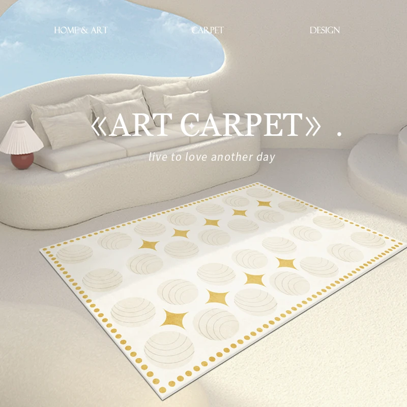 

Nordic Light Luxury Carpet Living Room Coffee Table Mat Bedroom Girl Bedside Carpets Machine Washable Non-skid Study Balcony Rug